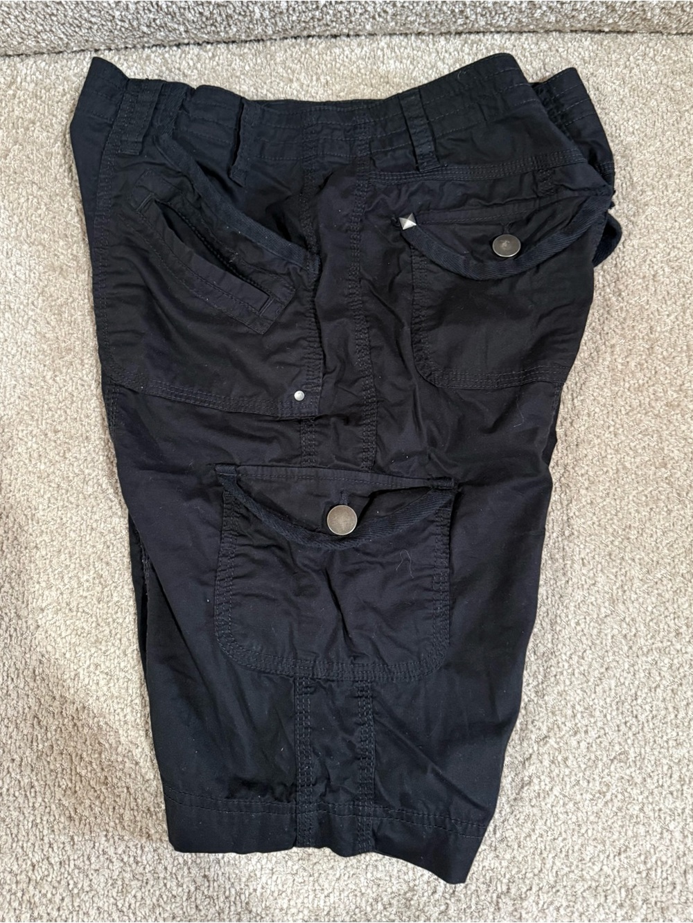 Black Cargo Bermuda Shorts - Multi Pocket Utility Style - Picture 8 of 8